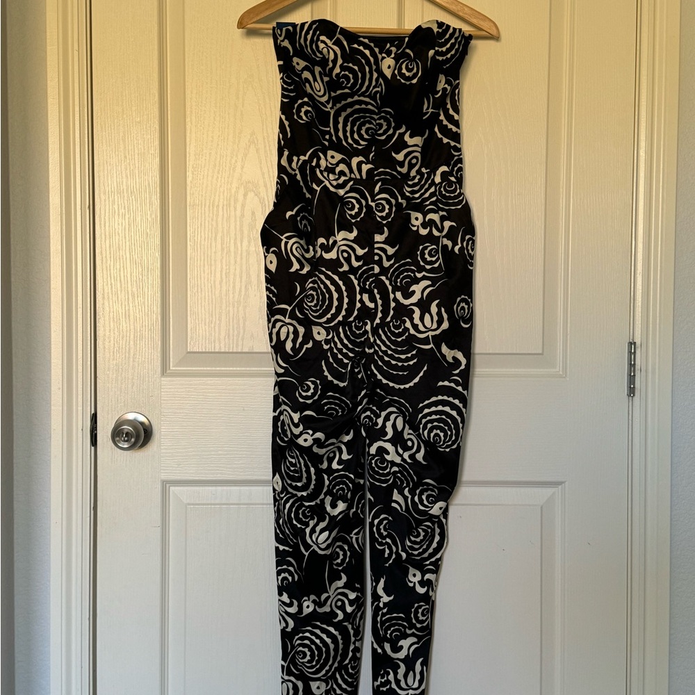 RACHEL Rachel Roy Black and White Floral Jumpsuit